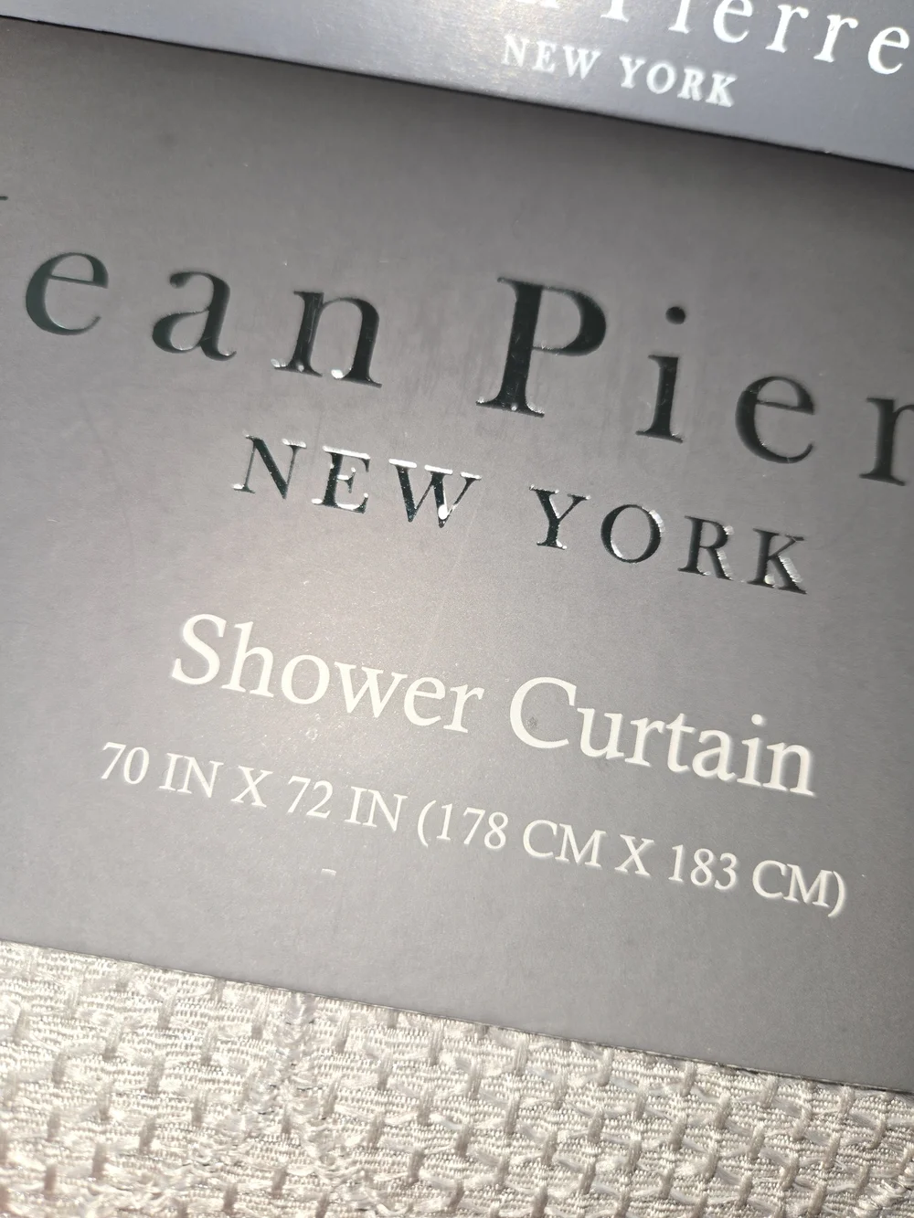 Jean Pierre New York Metallic Sparkle Geometric Shower Curtain Grey 70x72 NWT